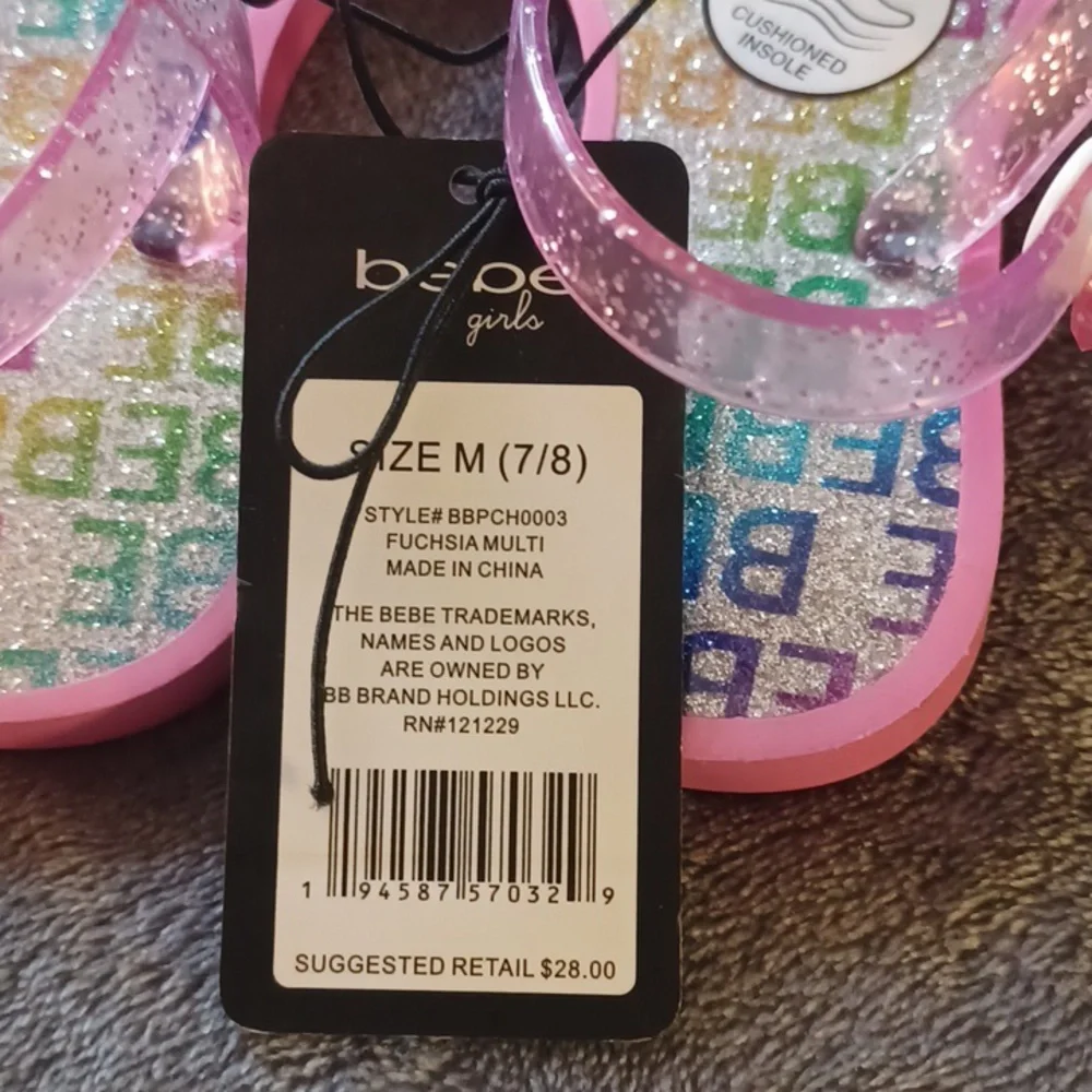 NWT BEBE GIRLS SANDELS SIZE 7/8
